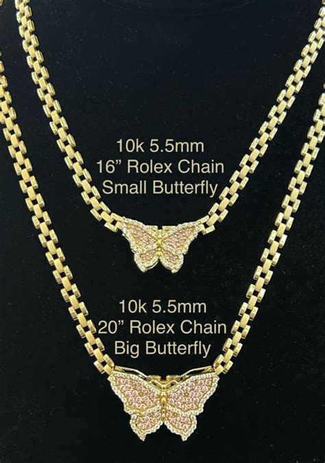 rolex style necklace|10k gold rolex chains.